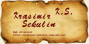Krasimir Sekulin vizit kartica